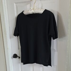 NIKE DRI-FIT YOGA (L) BLACK LIGHTWEIGHT PULL OVER EXERCISE TEE